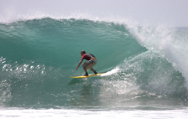 Surfer in action